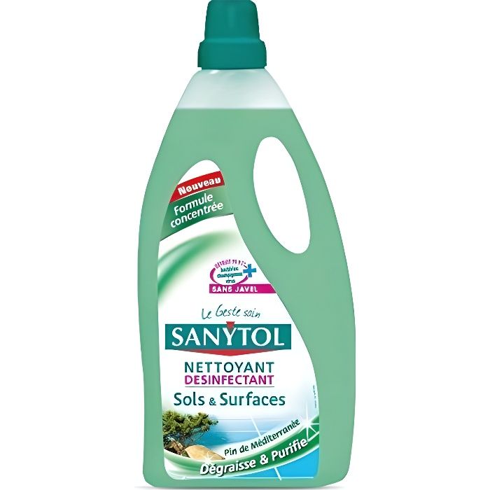 SANYTOL nettoyants désinfectant sols et surfaces Pin de Méditerranée 1 L