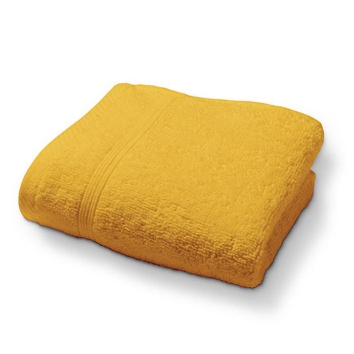 TODAY Drap de bain - 100% coton 500 g/m²- 70 x 130 cm - Jaune safran