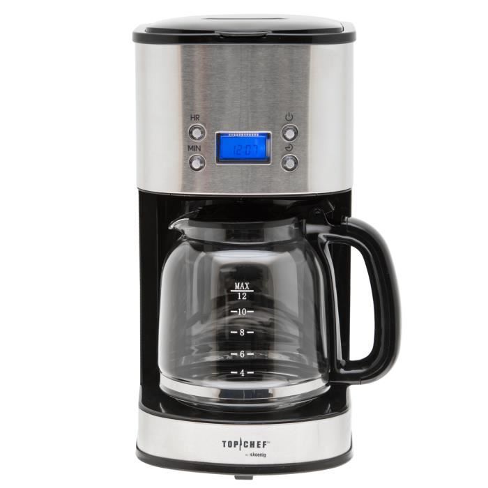 TOP CHEF TOPC 558 Cafetière à filtre programmable - Inox