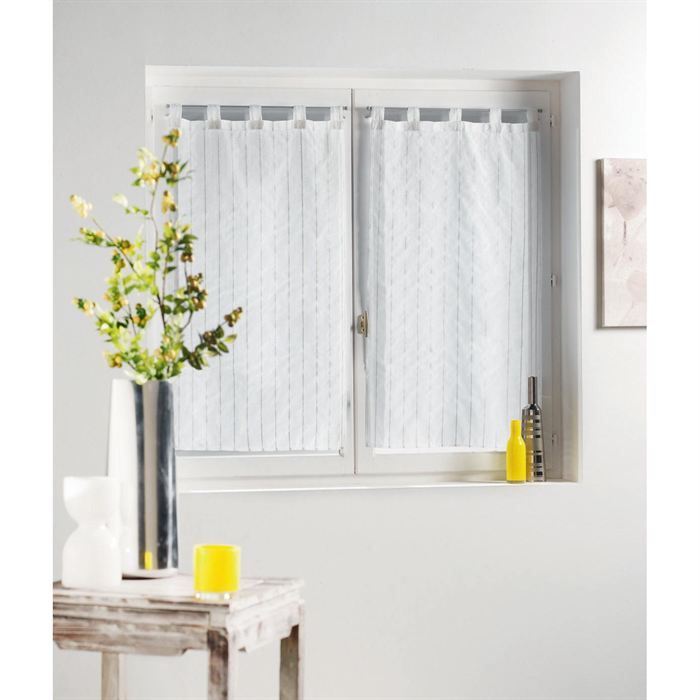 Paire droite 60 x 120 cm ARTIGA voile sablé BLANC   Achat / Vente