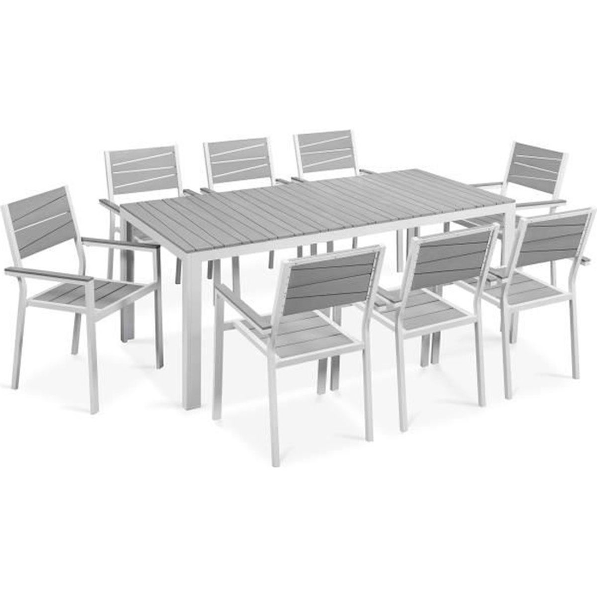 8 De Salon Jardin 67yfgby Table Et Ensemble Aluminium Chaises UzpMSqV