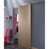 PORTE COULISSANTE PORTE SEULE EN PAULOWNIA 1 PANNEAU 93 + RAIL NICKE PORTE COULISSANTE PORTE SEULE EN PAULOWNIA 1 PANNEAU 93 + RAIL NICKE