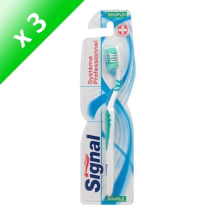 SIGNAL Lot de 3 brosses à dents - Souple - Système professionnel
