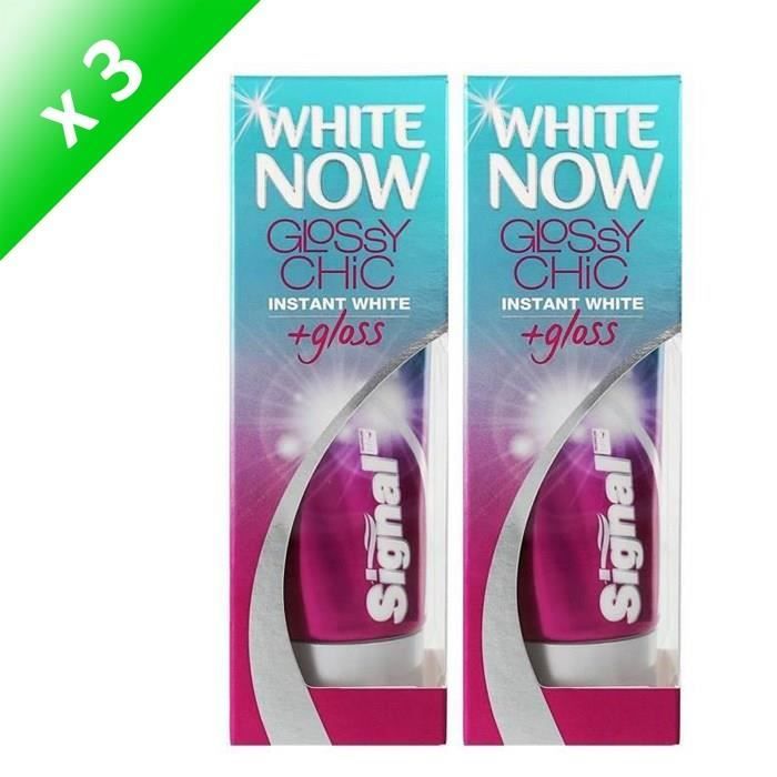 SIGNAL Dentifrices White now Glossy chic - 50 ml - Lot de 2 x 3