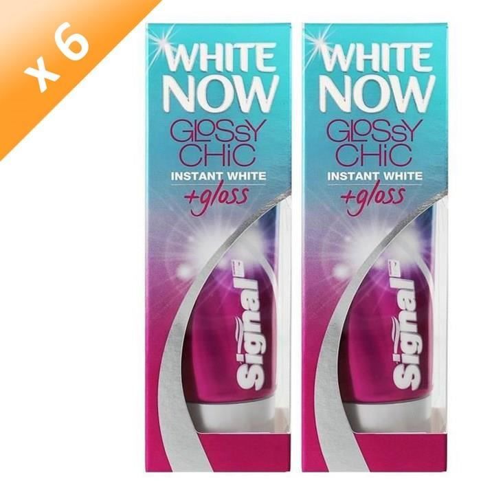 SIGNAL Dentifrices White now Glossy chic - 50 ml - Lot de 2 x 6