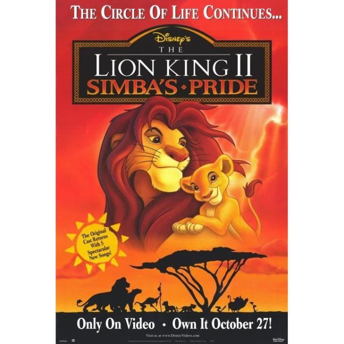 Affiche du dessin animé Le Roi Lion 2: l'Honneur de la ...
