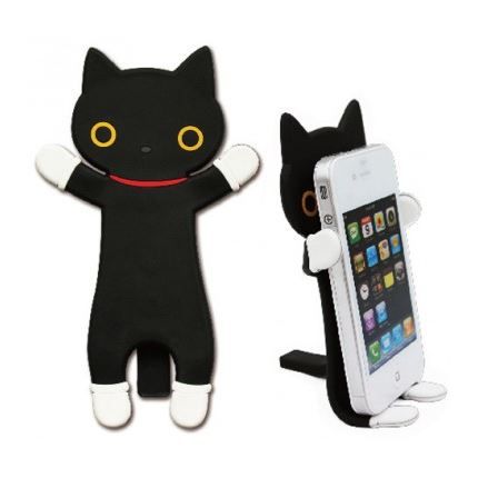 Support Téléphone Chat Mignon - Résine Blanche | Pour Bureau, Table De Chevet Ou Table à Manger