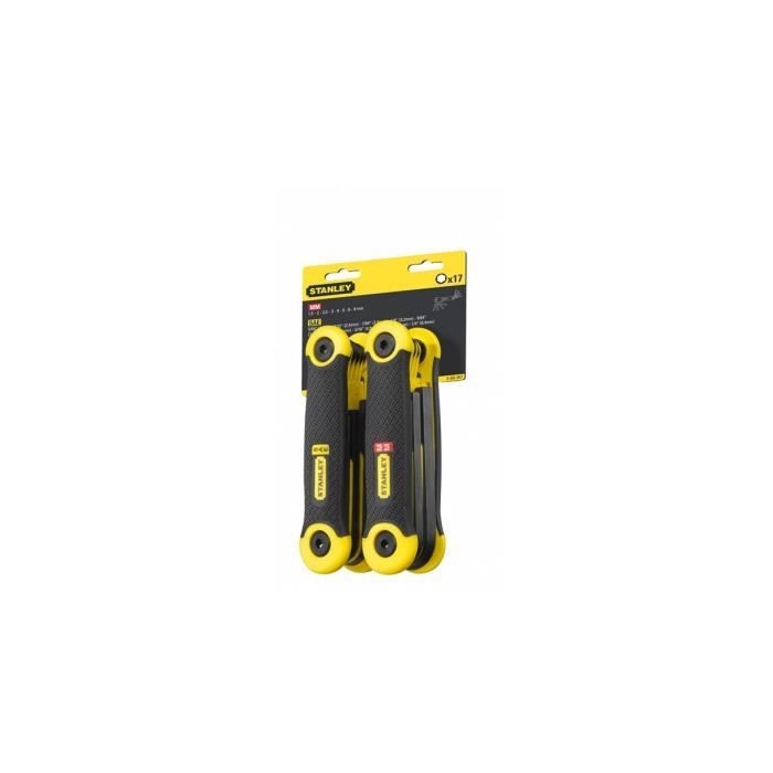 STANLEY 2 jeux de 17 clés pliables - 1,5 à 8mm et 5 / 64\