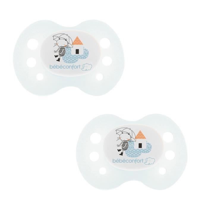 BEBE CONFORT Sucette Reversible 0/12m Bleu (x2) (Lot de 3)