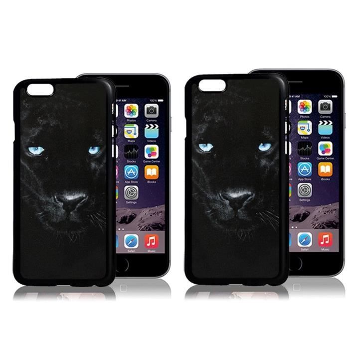 PLATYNE Coque effet 3D pour iPhone 6+ / 6+s en PVC - Panthère noire