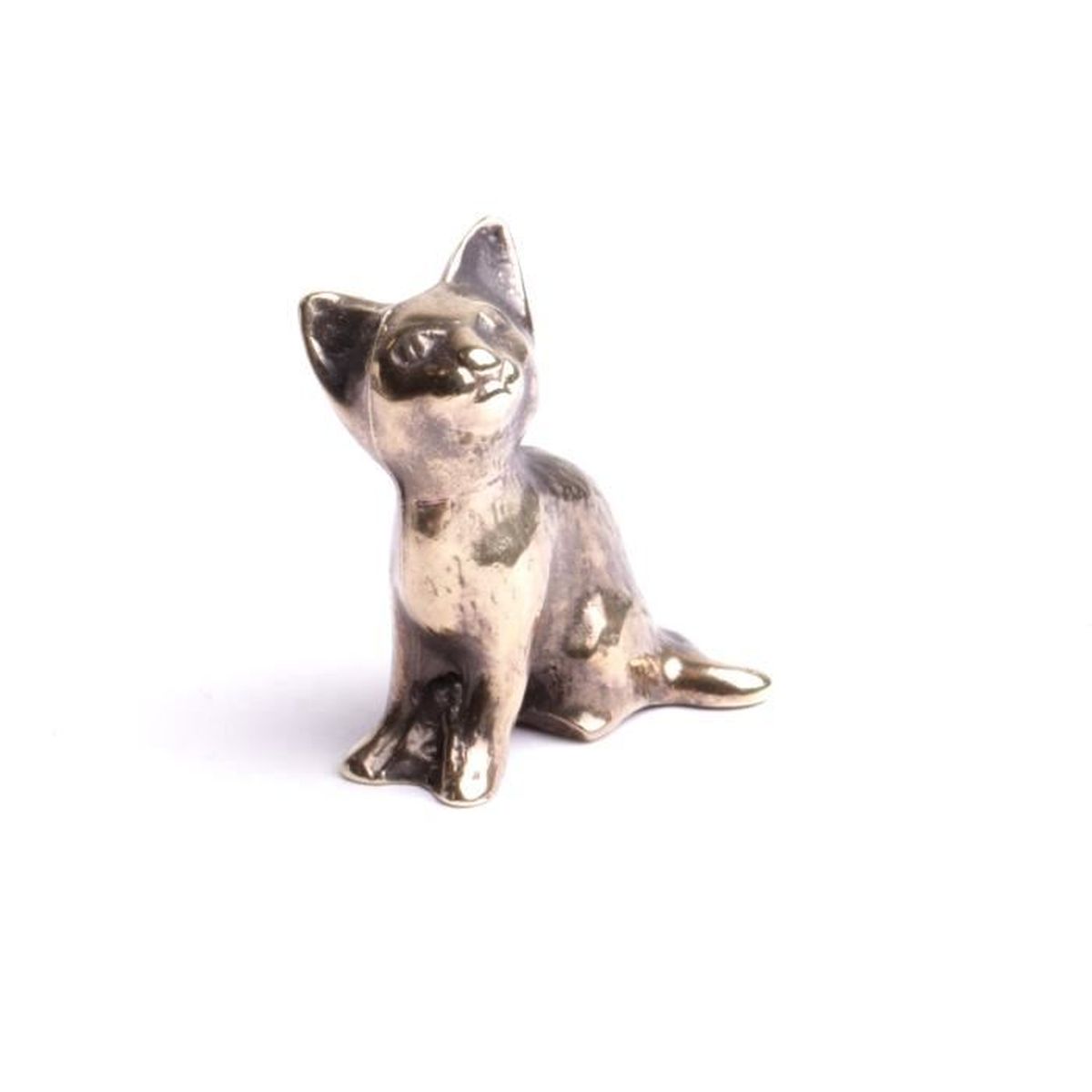Chat miniature assis collection félins animaux de compagnie figurine décoration pour collectionneurs objet entièrement fait mains.