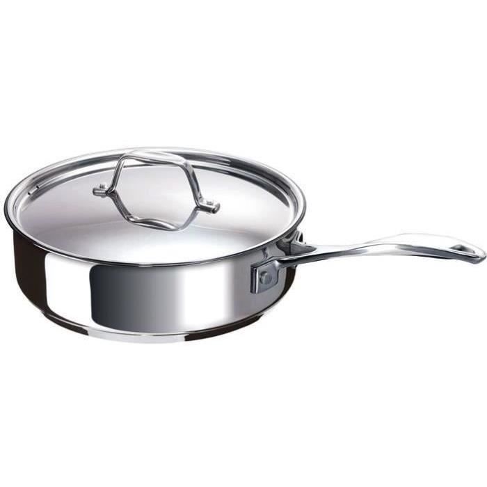 Sauteuse + couvercle Chef D : 24 cm - inox