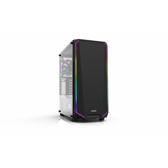 ZALMAN Boitier sans alimentation K1 RGB - Format ATX - Avec verre trempé - Moyen Tour - Noir