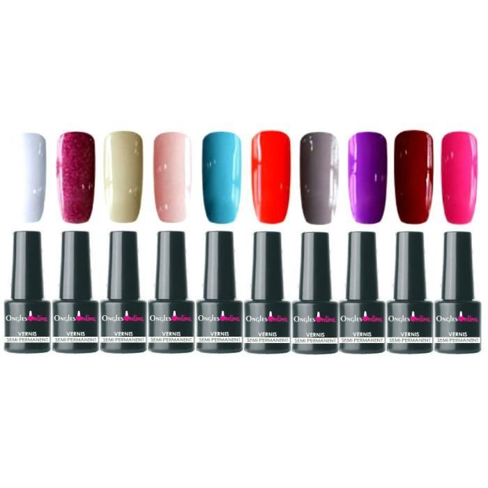 Lot 10 Vernis Semi Permanent Ongles Manucure Achat Vente