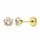 Boucled’oreille 18k fleur d'or de zircone 4mm. vis