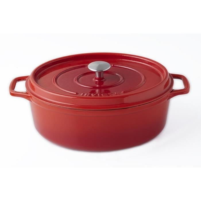 INVICTA Cocotte ovale - Ø 27 cm - Rubis - Tous feux dont induction