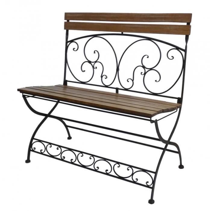 Banc de Jardin Banquette Interieur Fauteuil Pliable en Fer et Bois ... Banc de Jardin Banquette Interieur Fauteuil Pliable en Fer et Bois ...
