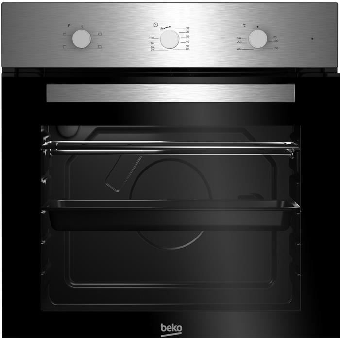 BEKO - BIC22100X - Four encastrable Email Lisse - Convection naturelle, Nettoyage manuel -71L - A - Inox