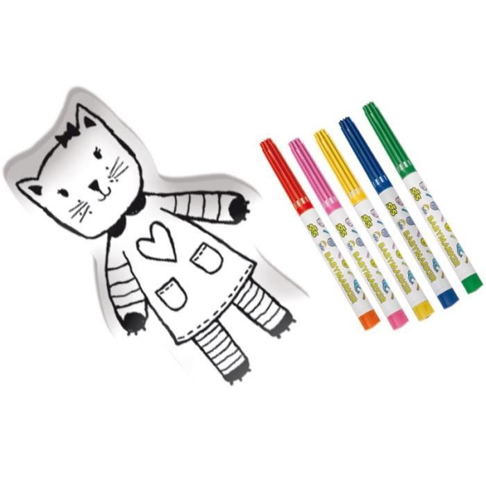 SES CREATIVE MY FIRST Chat en tissu à colorier