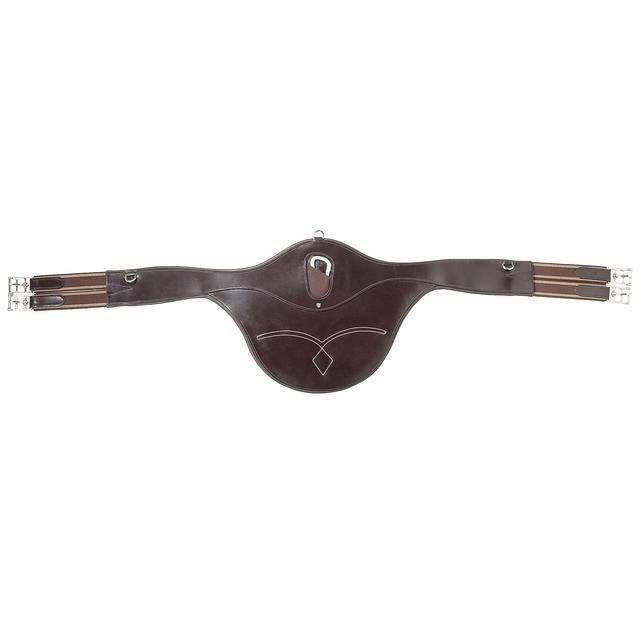 HORZE Sangle à bavette Cavender pour chevaux - 100% cuir - Taille 120 - Brun