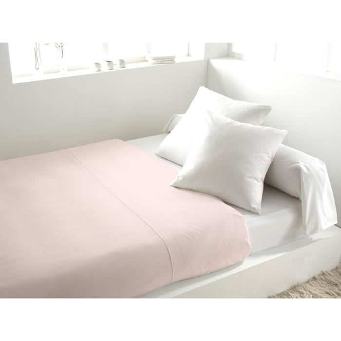 SOLEIL d'OCRE Drap plat 100% Coton 260x300cm Rose