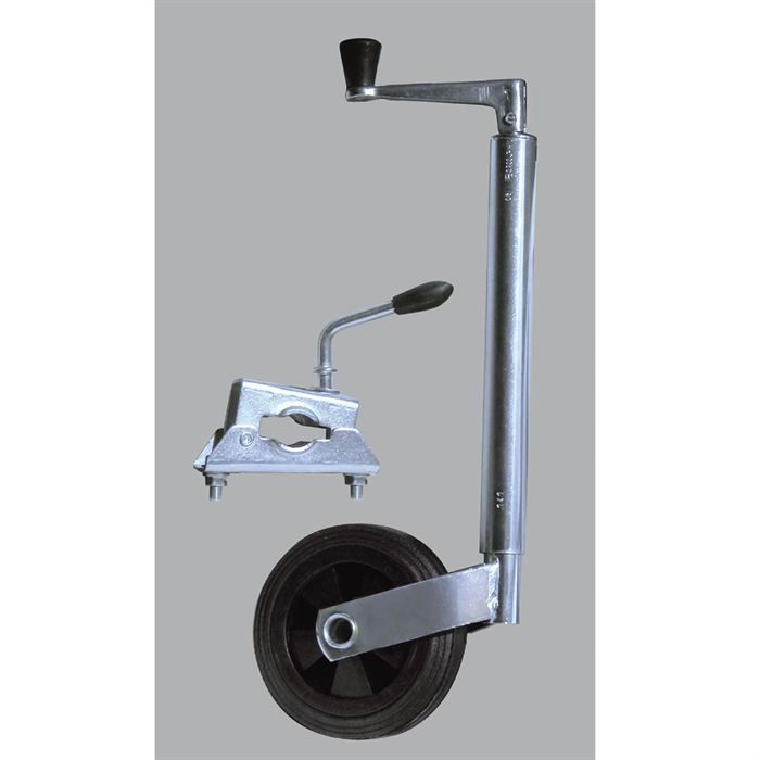 Roue jockey diam. 48 + Collier à charnière Trax