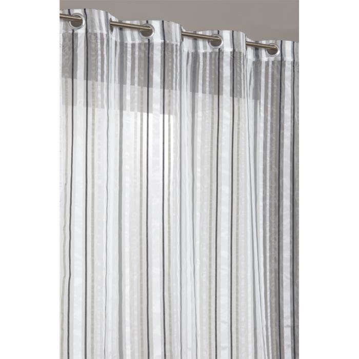 Rideau Voilage 140 x 260 cm Rayures Multicolores Blanc ...