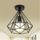 Plafonnier Industrielle Cage forme Diamant Noir Lu