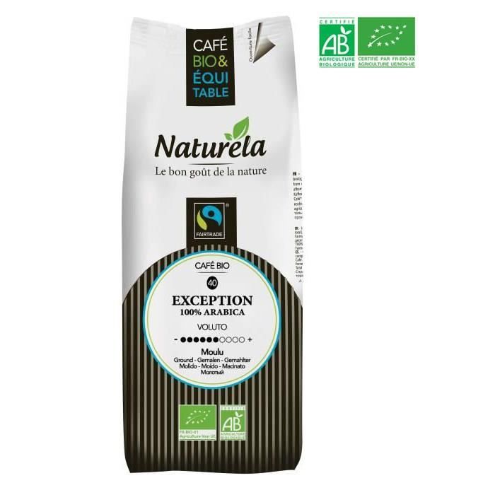 Naturela -250g- Café Exception 100% Arabica Équitable Moulu n° 40 Bio