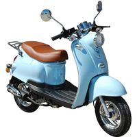 SCOOTER Scooter rétro 50cc 4T EURO 4 Bleu Pastel + Carte SCOOTER Scooter rétro 50cc 4T EURO 4 Bleu Pastel + Carte