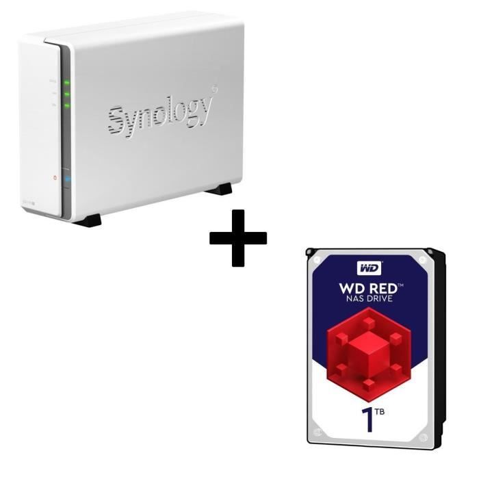 Pack Synology Serveur NAS DiskStation DS115j + 1 Disque Dur WD Red 1To 64Mo 3.5 WD10EFRX