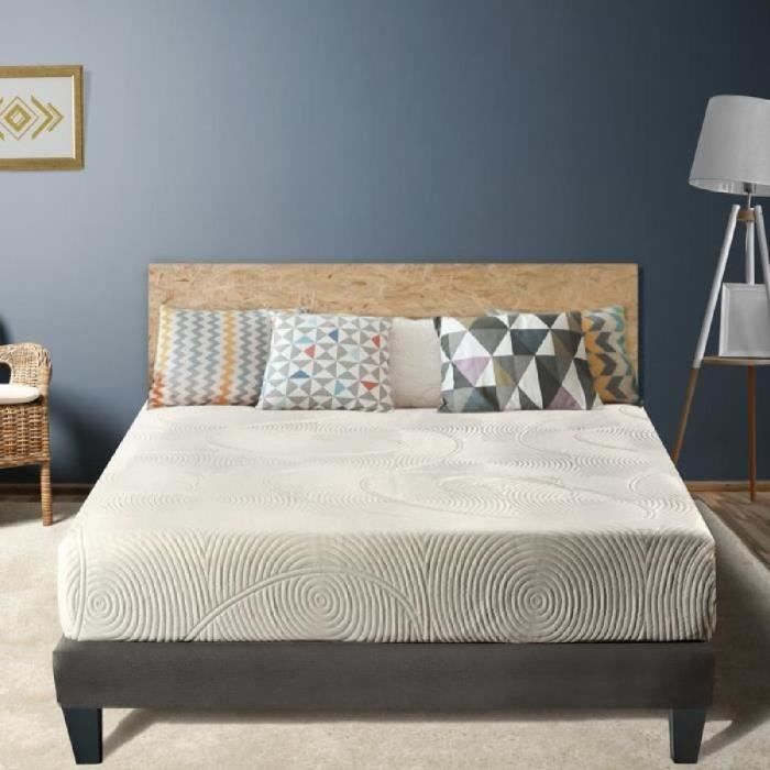 OLYMPE LITERIE Matelas 160x200 cm - Mousse mémoire de forme - Equilibré - 60kg/m3 - HERA