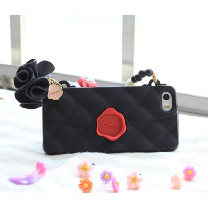 iPhone sac souple portable Coque wristlet deluxe de jazz sac noir cas joint silicone téléphone 6 en 6S estampillé Cqzqv1d