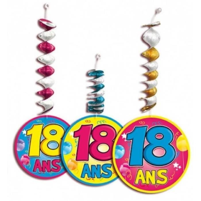 18 (x3)   Achat / Vente DECO ANNIVERSAIRE Guirlandes Verticales 18