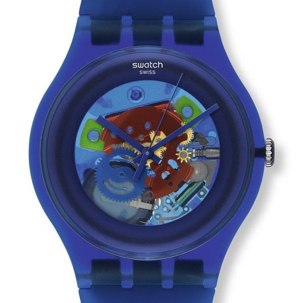 Montre Mixte Swatch Bleue Indigo Lacquered SUON101   Achat / Vente