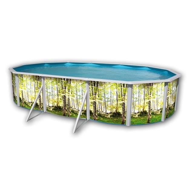 FORêT Piscine en acier ovale 640x366x120