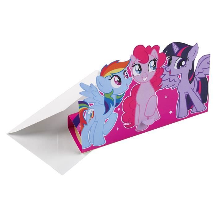8 Cartons d'invitation My Little Pony Taille Unique