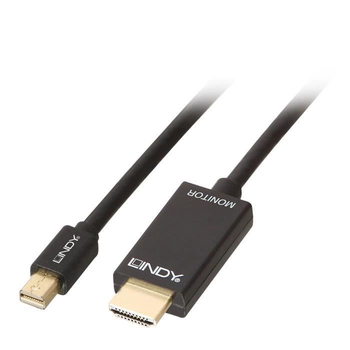 LINDY Cable Mini DisplayPort vers HDMI 4K30 DPpassif 2m