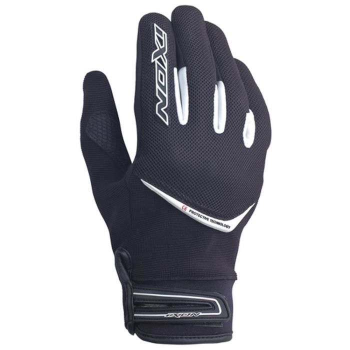 IXON Gants Moto RS Slick HP Noir et Blanc.Homologué EPI (loi du 20/11/2016)