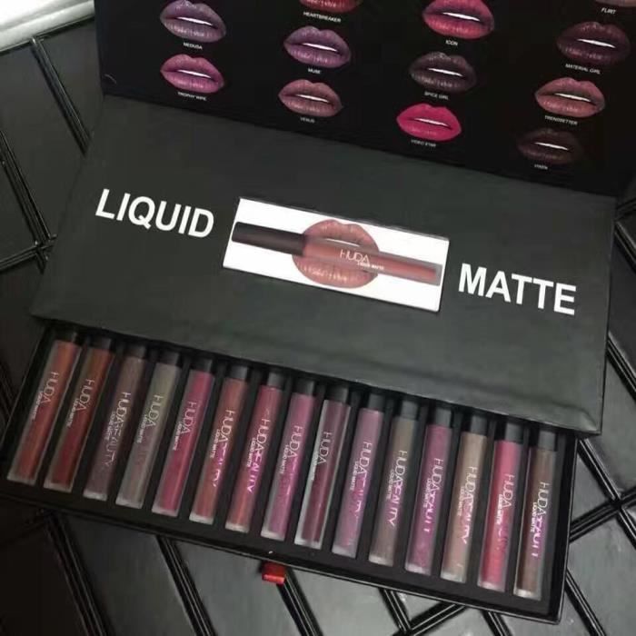 HUDA BEAUTY 16 colors Lip gloss Box Achat / Vente contour des lèvres