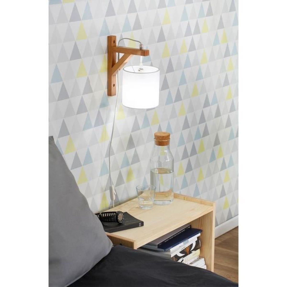 Applique Murale Blanche Et Bois Applique Murale Stockholm Bois Abat Jour Blanc Bois,Blanc   Achat  Applique Murale Blanche Et Bois