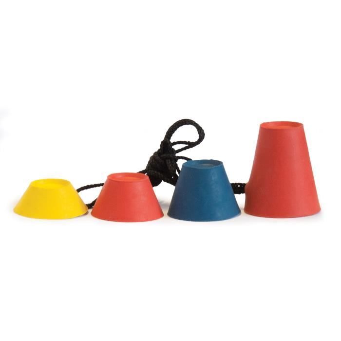 PGA TOUR Lot de 4 Tees Pyramide en Caoutchouc - Rouge, Jaune et Bleu