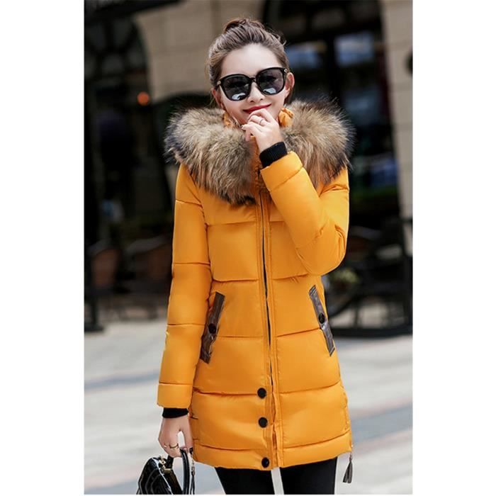 Long Capuche Doudoune Manteau Hiver Fourrure Femme Faux Chaud Veste nqw0144RI