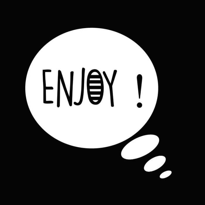 Tableau déco glossy Wording Enjoy - 50 x 50 cm