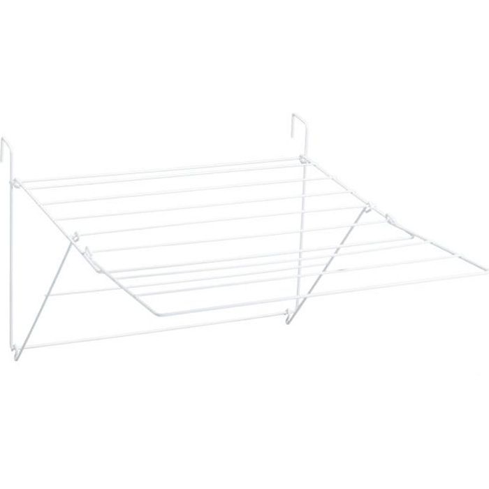 SAUVIC Séchoir à linge de balcon extensible plastifié - Blanc