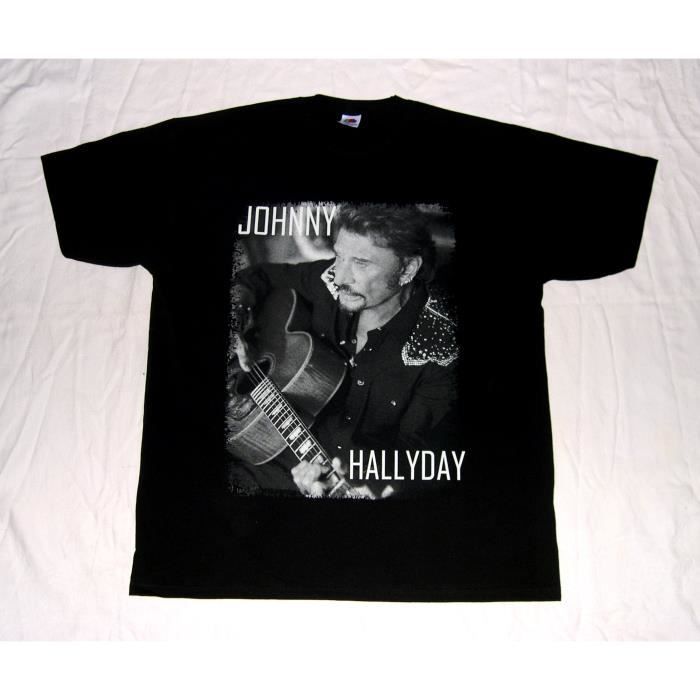 Johnny hallyday tshirt tee shirt L Noir Achat / Vente tshirt 2009626704277 Cdiscount