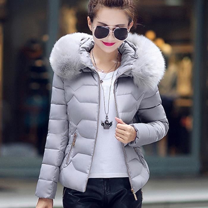 Doudoune Achat Gris Femme Casual Fashion Plume Manteau Cha q1ZazOa