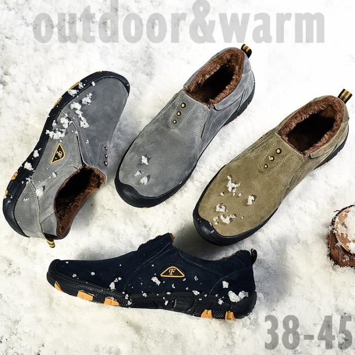D'hiver Hommes Pour Coton Chaussures Neige kaki Mode Antidérapants bleu Foncé Gris Grande Bottes De Nouveaux En Taille Imperméables Chaud 0ICw1q