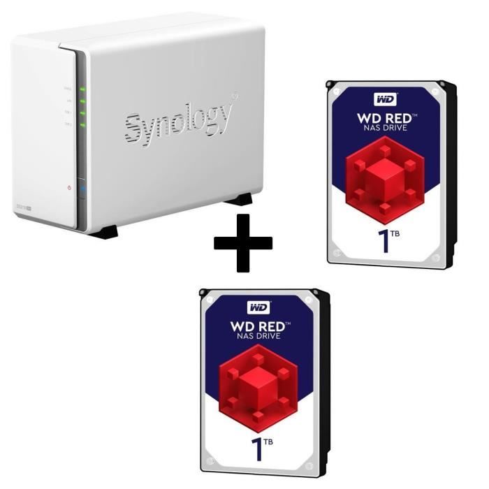 Pack Synology Serveur NAS Diskstation DS216se DS216se + 2 Disques Durs WD Red 1To 64Mo 3.5 WD10EFRX