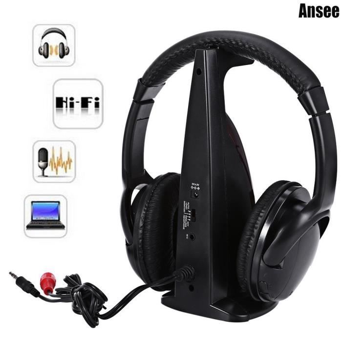 Multifonction 5 En 1 Casque Hifi écouteur Sans Fil Wired Over Ear